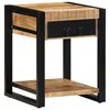 vidaXL Side Table Natural Mango Wood and Black Solid Mango Wood