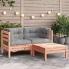 vidaXL Patio Sofa with Cushions and Footstool 2-Seater