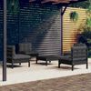 vidaXL Garden Lounge Set Black Solid pinewood, fabric (100% polyester)