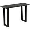 vidaXL Console Table Gray Solid Mindi Wood, Powder-Coated Steel Medium