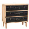 vidaXL Drawer Cabinet Natural wood with black details