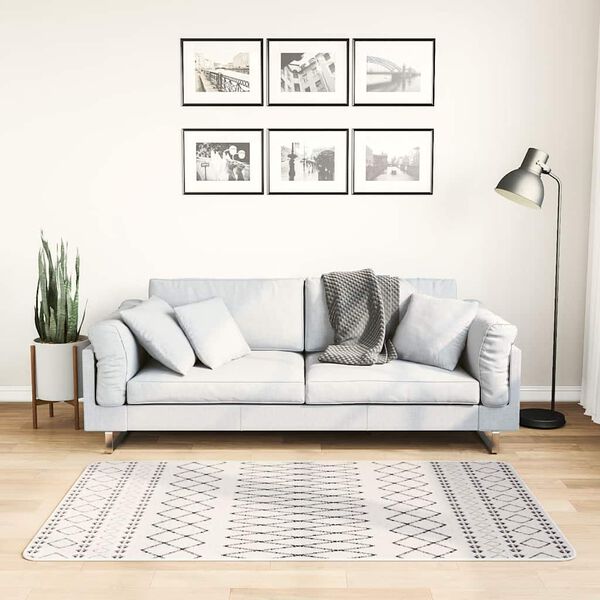 vidaXL Rug Black and white 100% Polyester 31.5x59.1 in - Medium Area Rug