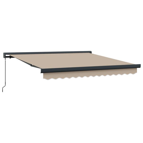vidaXL Retractable Awning Beige 137.80 x 98.43 in Fabric and Metal