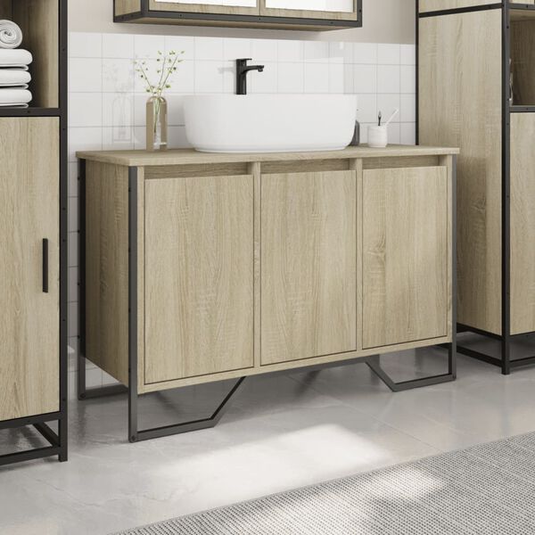 vidaXL Bathroom Sink Cabinet Sonoma Oak Engineered Wood Medium