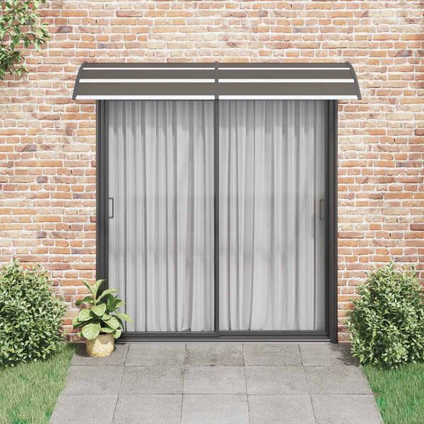 vidaXL Door Canopy Black Polycarbonate sheets 94.5 x 29.5 in Rectangular