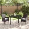 vidaXL Garden Dining Set with Cushion 3 pcs Brown Poly Rattan
