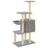 vidaXL Cat Tree Light Gray Engineered wood, plush, sisal Large Durable