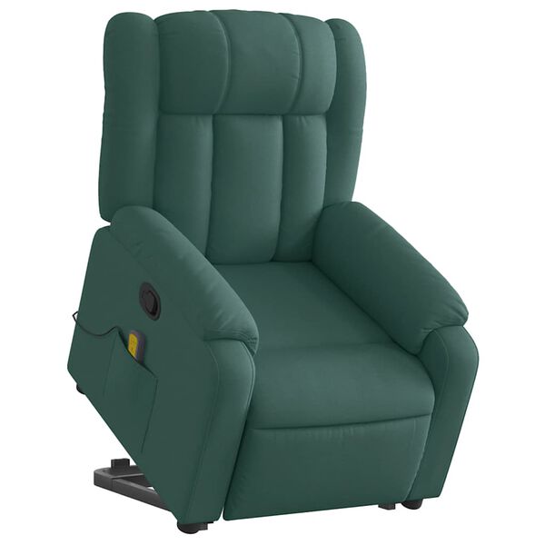 vidaXL Stand Up Massage Recliner Chair Dark Green
