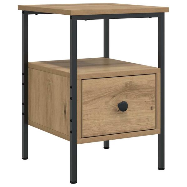 vidaXL Bedside Cabinet Artisan Oak Engineered wood, Iron Compact