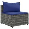 vidaXL Patio Sofa Set Set of 3 Grey, Dark Blue