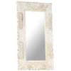 vidaXL Mirror White Solid mango wood Medium Decorative Inlays Mirror