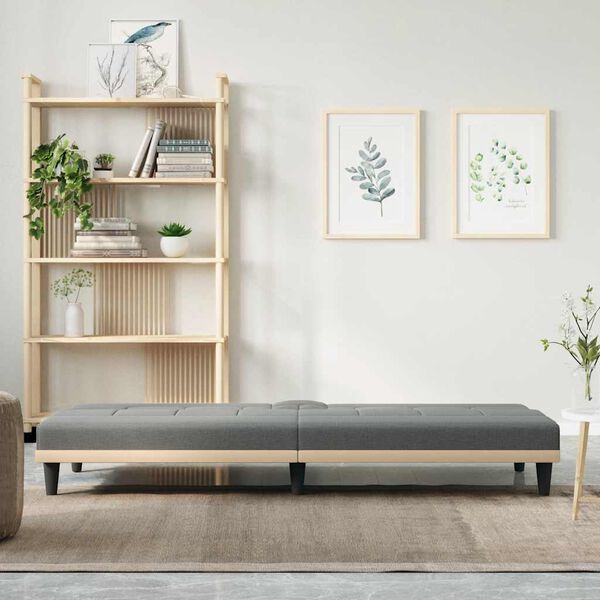 vidaXL Sofa Bed Dark Grey Polyester, Plywood, Foam, Plastic Medium