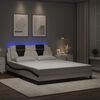 vidaXL Bed Frame "Viana" with LED without Mattress White and Black 63"x78.7"