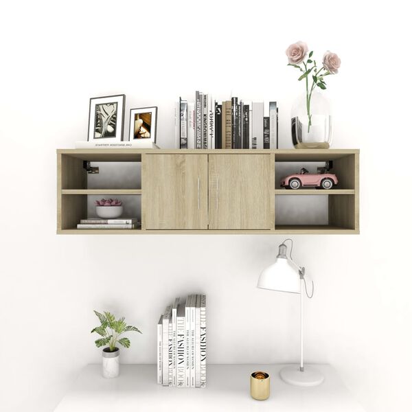 vidaXL Wall Shelf Sonoma Oak Engineered Wood Medium Wall Shelf