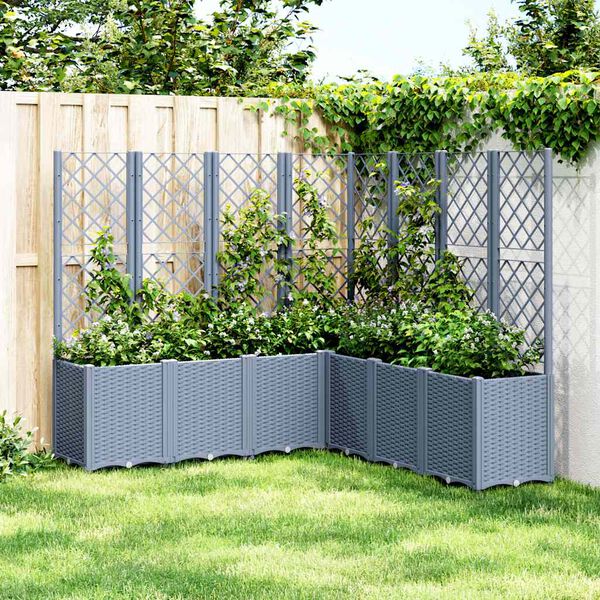 vidaXL Garden Planter Blue grey Polypropylene Large Garden Planter