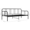 vidaXL Sofa Bed Frame Black Powder-coated metal Twin