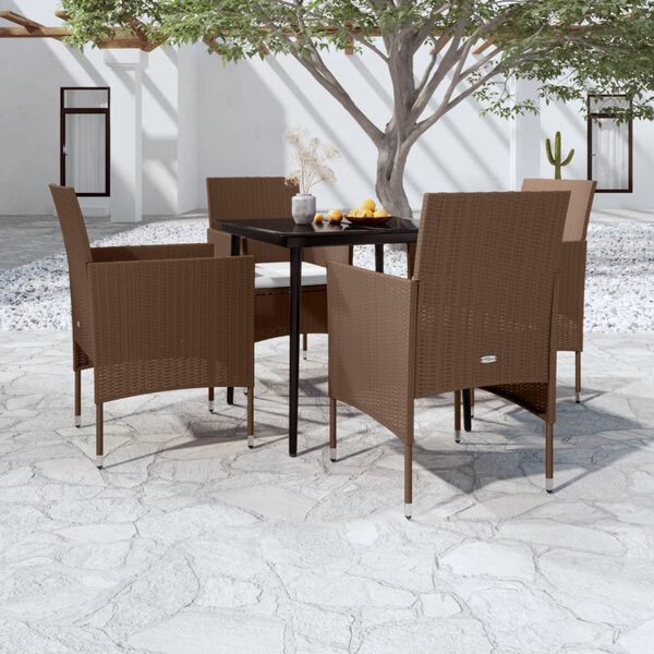 vidaXL Garden Dining Set Brown and black