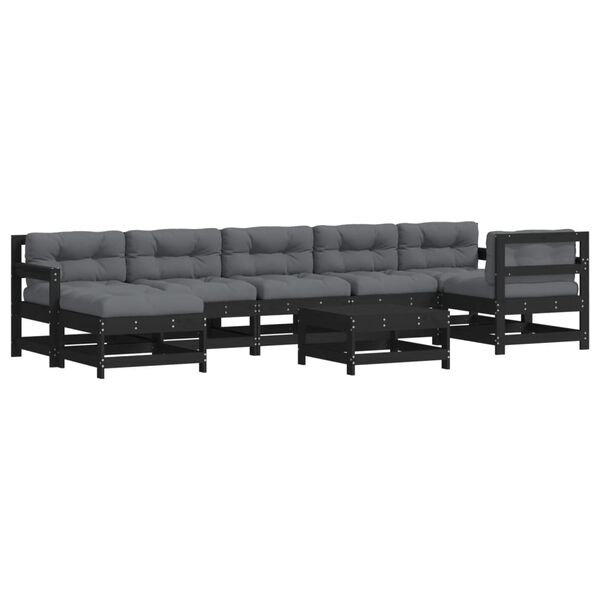 vidaXL Garden Lounge Set Black