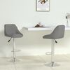 vidaXL Bar Stool Set of 2 Gray Faux leather, chrome steel Adjustable