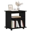vidaXL Rolling Cabinet with Wheel Black Oak 23.62 x 17.72 x 21.65 in
