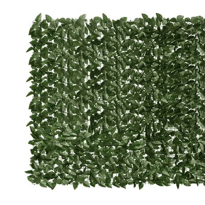 vidaXL Balcony Screen with Dark Green Leaves 157.5"x59.1"
