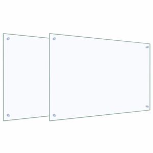 vidaXL Kitchen Backsplash 2 pcs Transparent 35.43 x 23.62 in