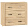 vidaXL Sideboard Set of 3 Sonoma Oak Engineered Wood Medium Sideboard