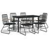 vidaXL Garden Dining Set Black