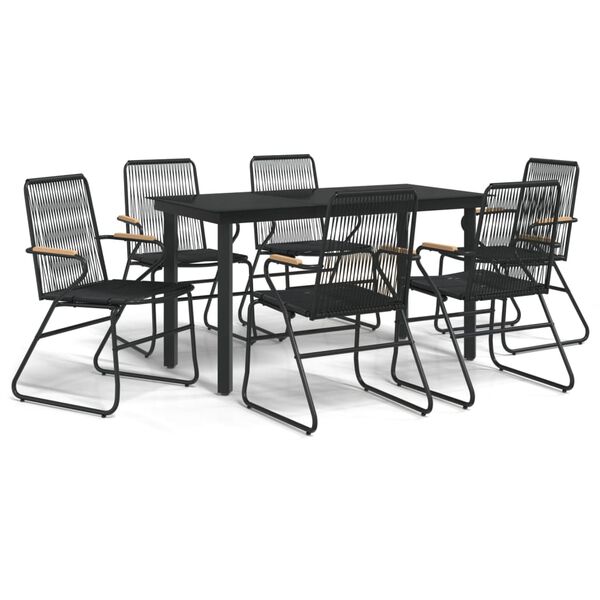 vidaXL Garden Dining Set Black