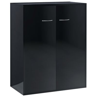 vidaXL Sideboard High Gloss Black 23.6"x11.8"x29.5" Engineered Wood