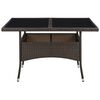 vidaXL Dining Table Brown PE rattan Medium Durable Dining Table
