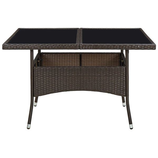 vidaXL Dining Table Brown PE rattan Medium Durable Dining Table
