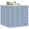 vidaXL Foldable Storage Box Set of 10 Blue with chevron pattern