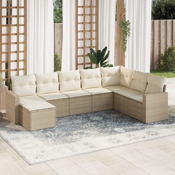 vidaXL Garden Sofa Set Beige, Cream