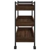 vidaXL Kitchen Trolley Brown Oak 19.7"x11.8"x27.6" Engineered Wood