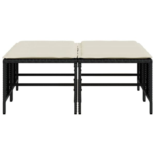 vidaXL Garden Stool Black, Cream White