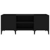 vidaXL Record Cabinet Black Engineered wood, metal Medium Record Cabinet
