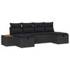 vidaXL Garden Sofa Set 6 pcs Black 55 x 62 x 69 cm Poly rattan