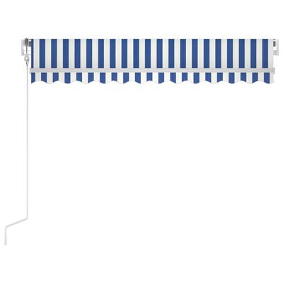 vidaXL Automatic Retractable Awning 118.1"x98.4" Blue and White