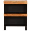 vidaXL Side Cabinet Natural and black Solid acacia wood and iron Medium