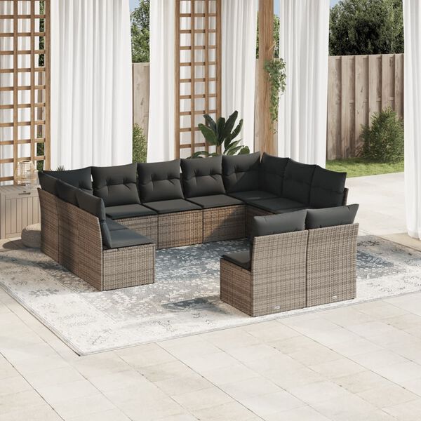 vidaXL Garden Sofa Set Grey, Dark Grey