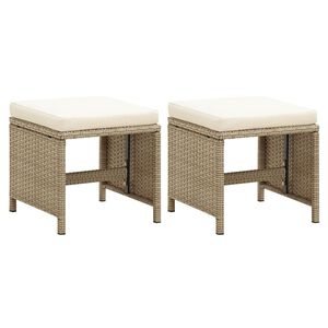 vidaXL Stool Set of 2 Beige