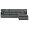 vidaXL Modular Sofa Dark Grey Fabric (100% Polyester) Large Modular