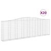 vidaXL Arched Gabion Baskets 20 pcs 157.5x11.8x120/140" Galvanised Iron