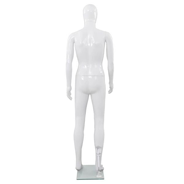vidaXL Full Body Male Mannequin with Glass Base Glossy White 72.8"