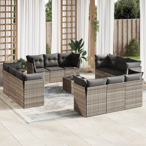 vidaXL Garden Sofa Set Light Grey