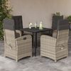 vidaXL 5 Piece Patio Dining Set with Cushions Light Grey Poly Rattan
