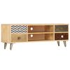 vidaXL TV Stand Multicolor Solid Mango Wood, Steel
