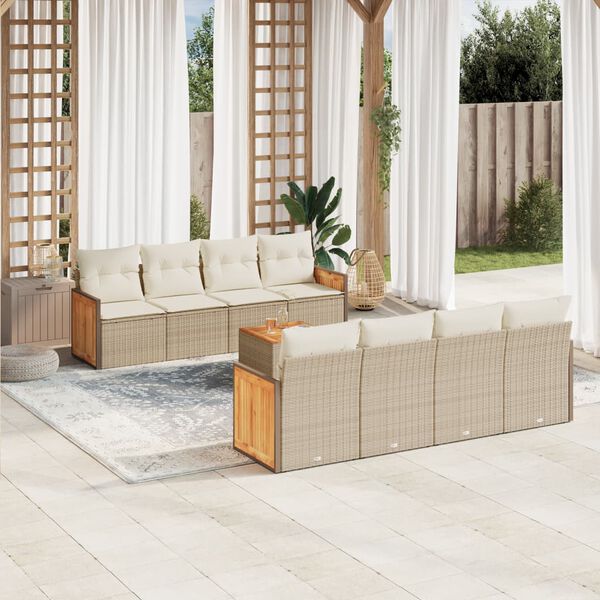 vidaXL Garden Sofa Set Beige, Cream White