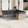 vidaXL Garden Sofa Set Grey PE rattan Large Adjustable Feet